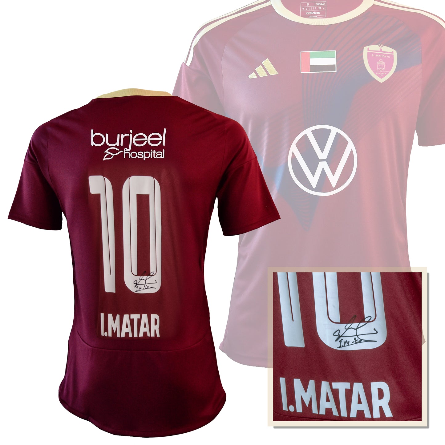 Al Wahda FC Jersey Maroon Adidas Ismail Matar 2023-2024